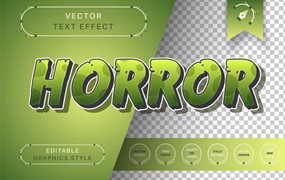 恐怖纹理字体样式矢量文本效果 Horror Texture – Editable Text Effect, Font Style