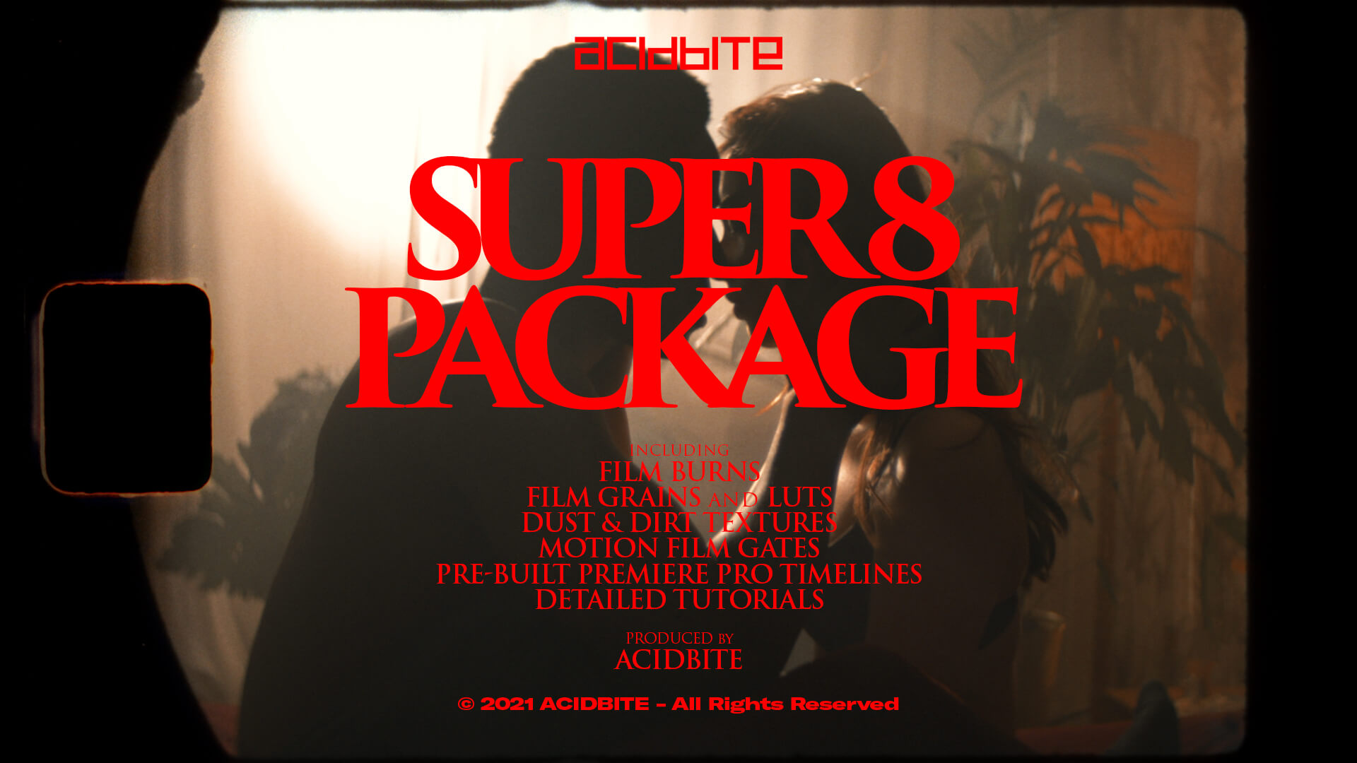 Acidbite 8毫米颗粒电影胶片烧伤污垢灰尘LUT效果包素材 SUPER 8 PACKAGE 插件预设 第1张