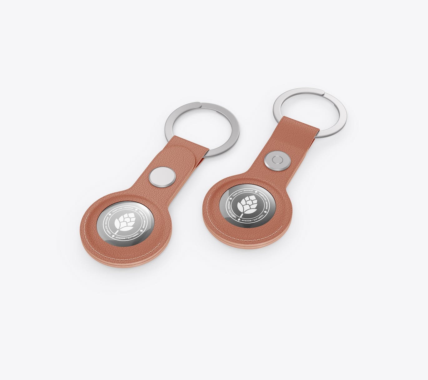 皮革钥匙扣标签设计样机 Leather Keychain and Electronic Tag Mockup 样机素材 第3张