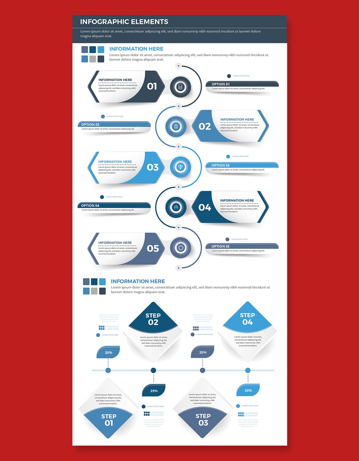 流程步骤图表元素设计素材 Infographic Elements 幻灯图表 第6张