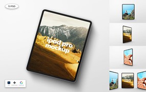 银色iPad Pro 12英寸平板电脑样机 Silver iPad Pro 12 Inch Mockup