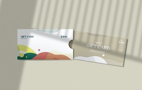 礼品卡代金券设计样机 Gift Card Voucher Mockup