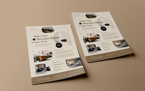 复古主题家具传单模板 Furniture Flyer Template – Vintage Theme