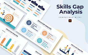 技能差距分析信息图表设计AI矢量模板 Skills Gap Analysis Illustrator Infographics