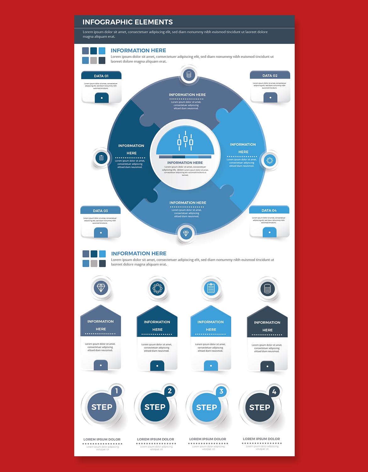 流程步骤图表元素设计素材 Infographic Elements 幻灯图表 第10张