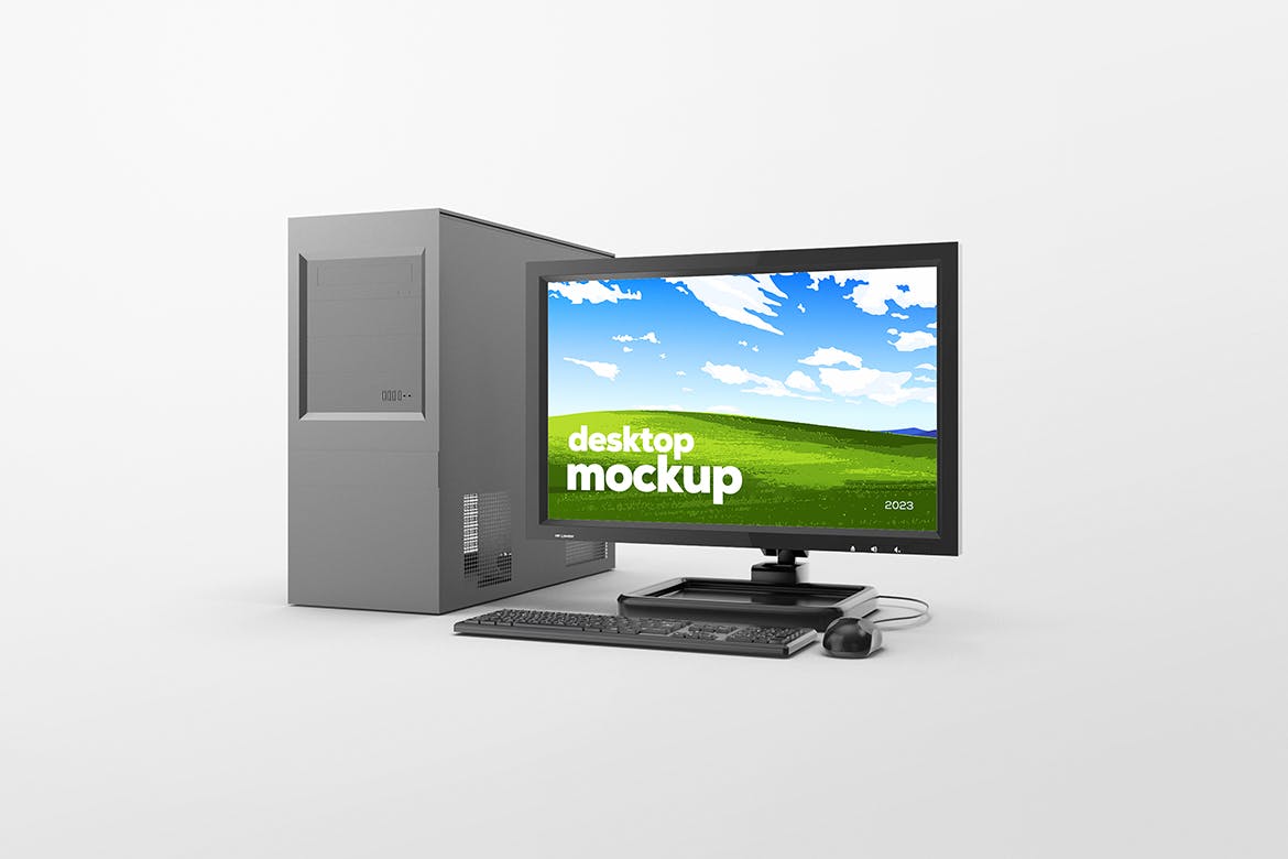 经典台式电脑样机模板 Desktop Computer Set Mockup 样机素材 第3张