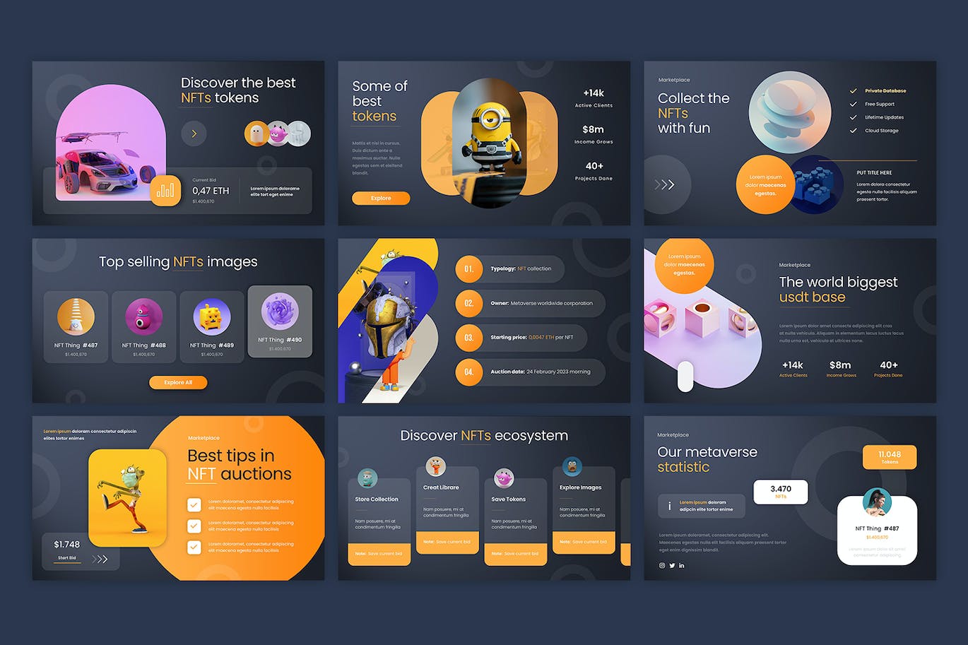 NFT和元宇宙PPT模板下载 NFT & Metaverse PowerPoint Template 幻灯图表 第4张