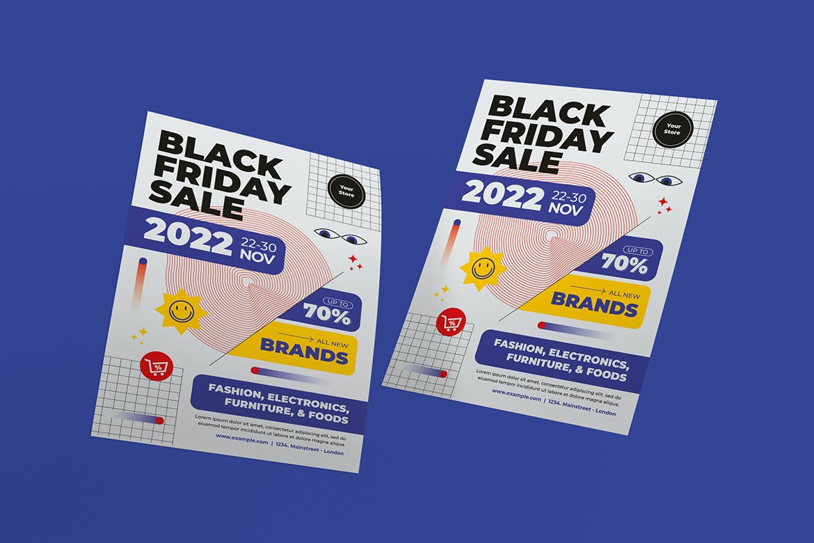 黑五周末促销海报素材 Black Friday Flyer 设计素材 第5张