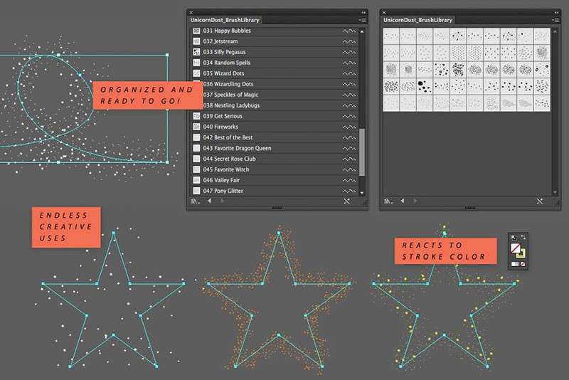 50个Illustrator散点画笔刷 笔刷资源 第3张