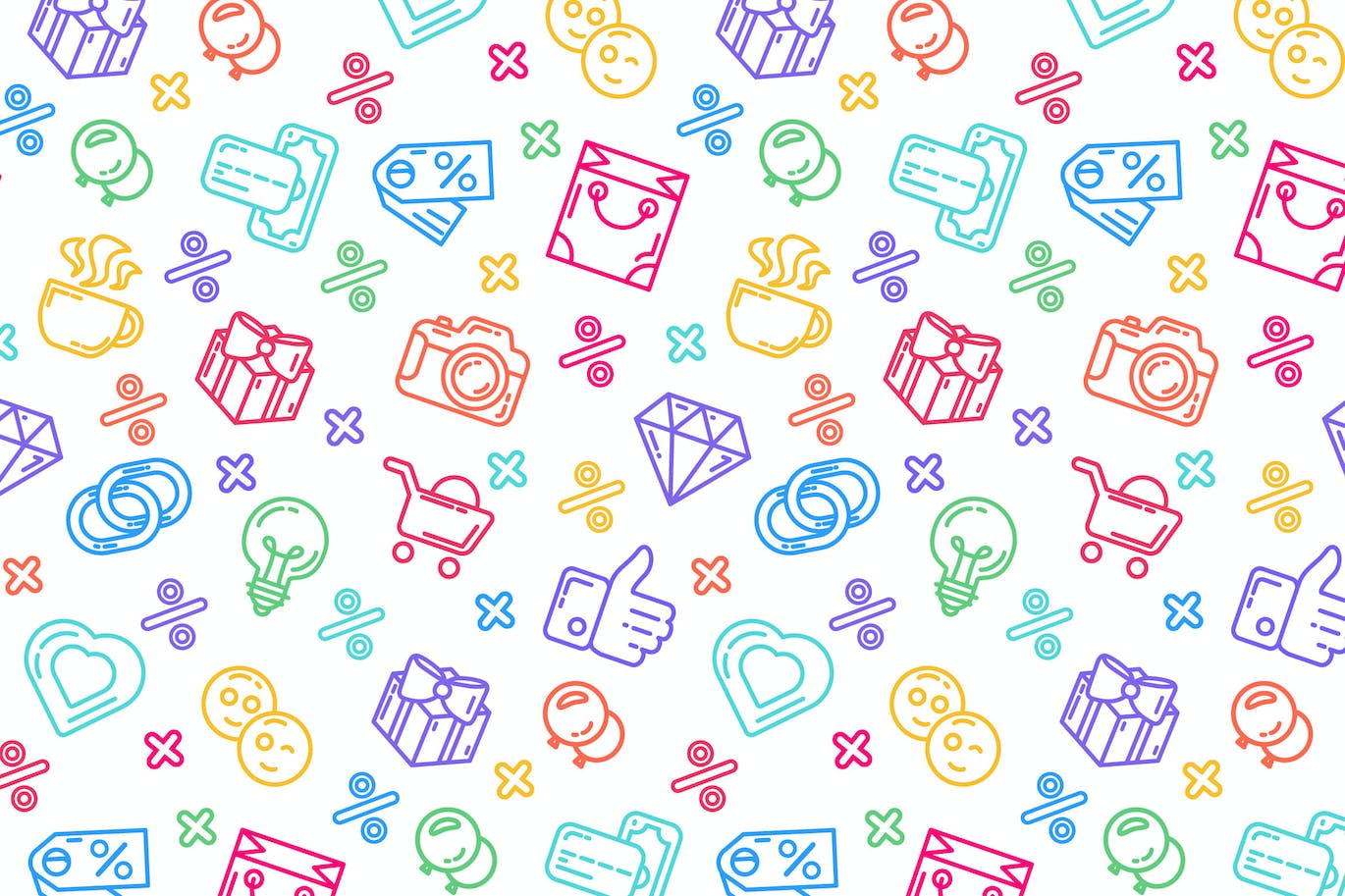 购物销售无缝图案素材 Shopping Sale Seamless Pattern 图片素材 第1张