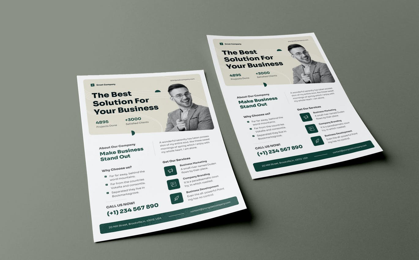 公司业务传单模板 Corporate Business Flyer Template 设计素材 第2张