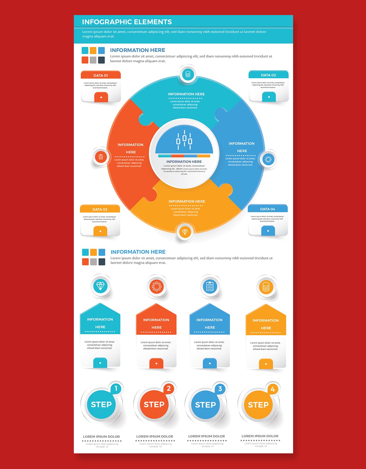 流程步骤图表元素设计素材 Infographic Elements 幻灯图表 第2张