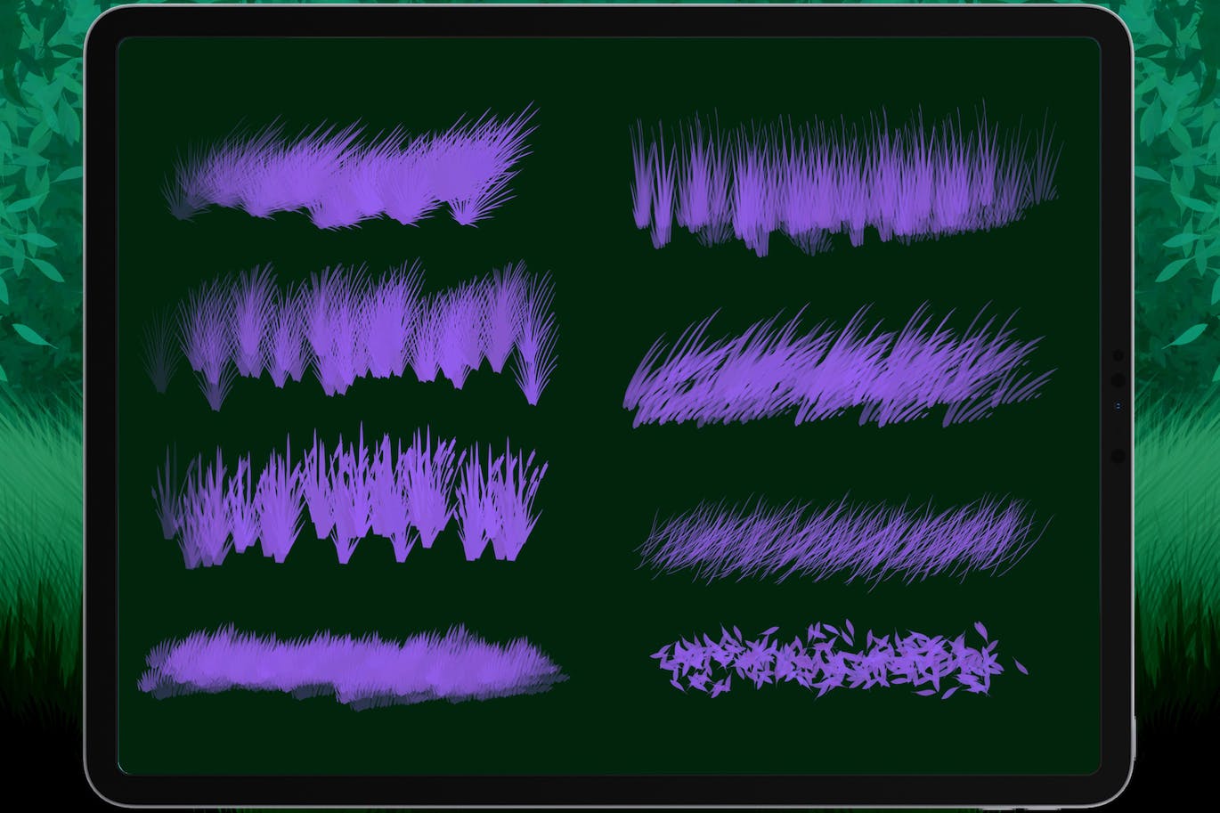 森林草叶Procreate绘画笔刷素材 Dans Forest Brush For Procreate 笔刷资源 第2张