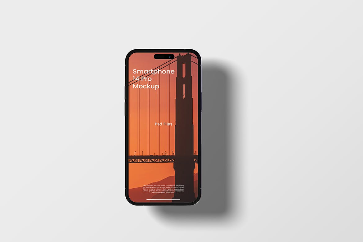 16种不同样式iPhone 14 Pro手机样机图 Smartphone 14 Pro Mockup 样机素材 第15张