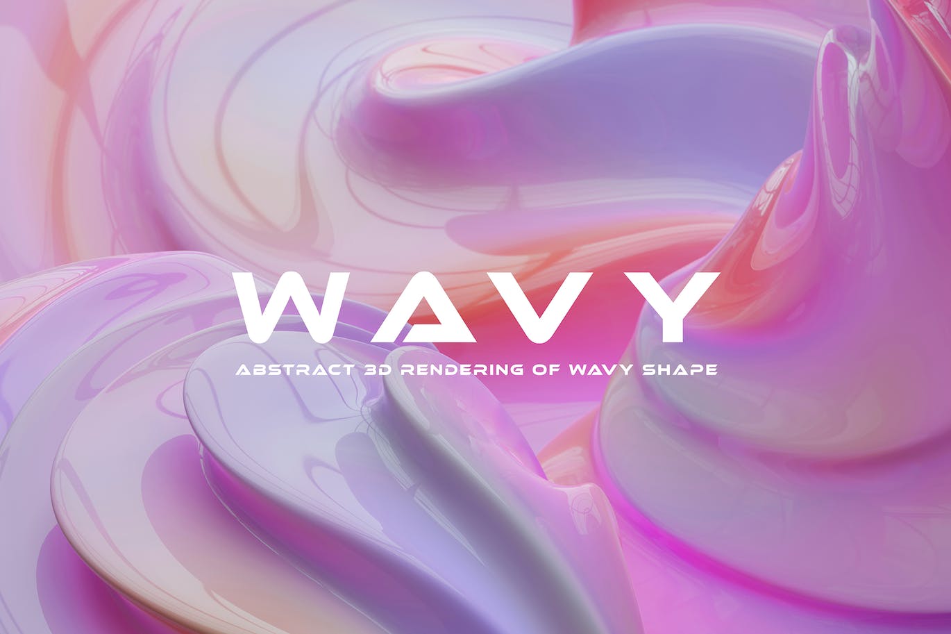 光泽渐变波浪抽象背景 Glossy Wavy Abstract Background 图片素材 第1张