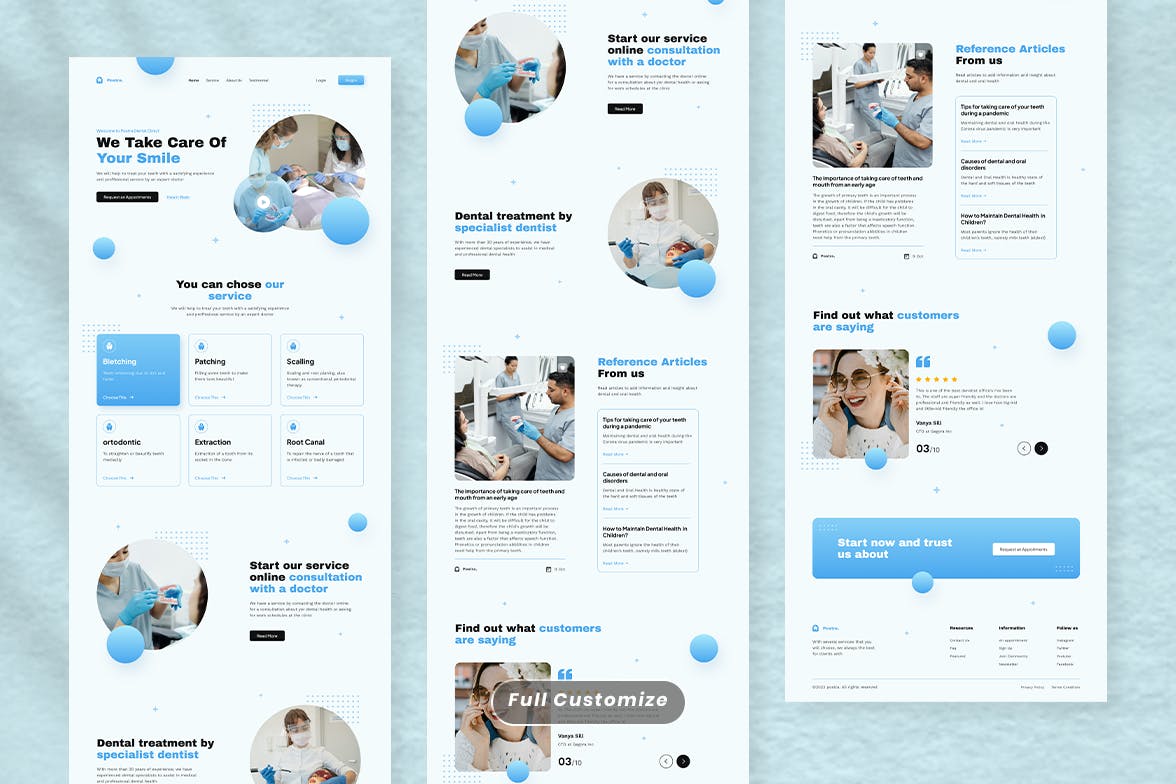 牙科网站着陆页模板 Dental Landing Page – Postra APP UI 第2张