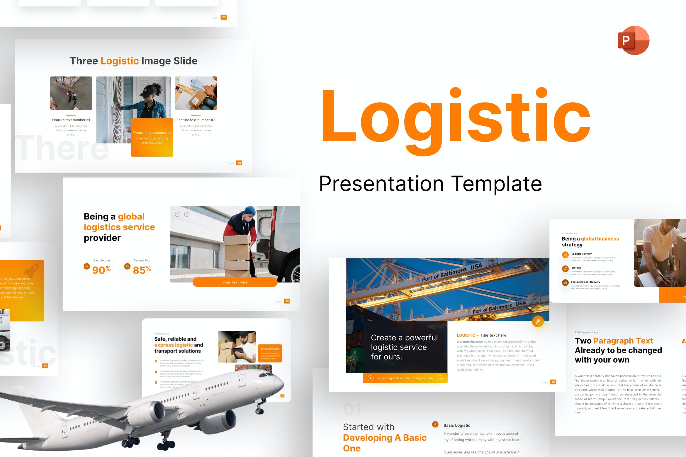 物流专业服务PPT演示幻灯片模板 Logistic Professional PowerPoint Template 幻灯图表 第1张