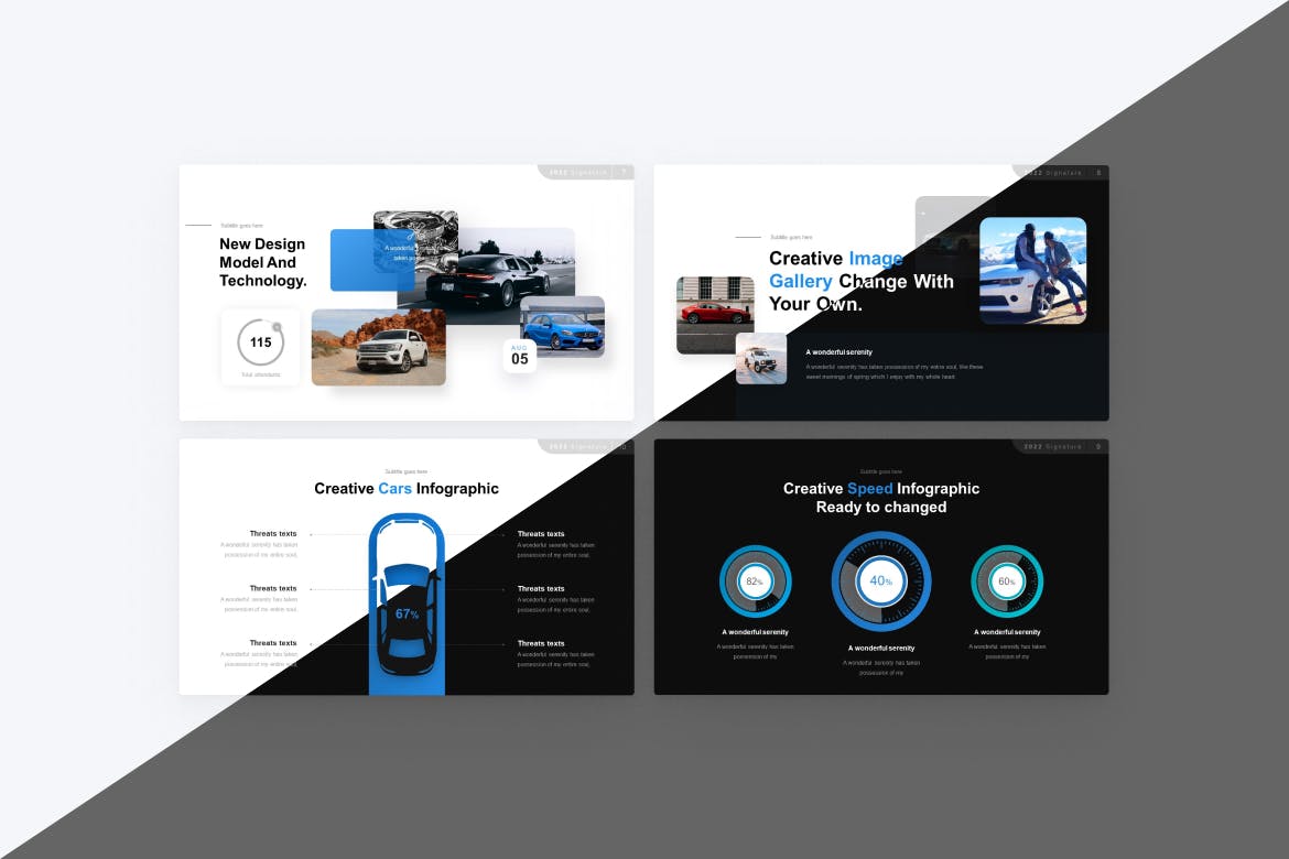 汽车行业Powerpoint幻灯片模板 Automotive PowerPoint Template 幻灯图表 第3张