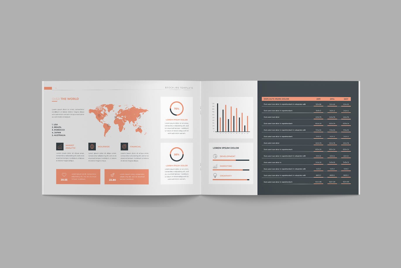 公司简介横版杂志版式设计模板 Company Profile Landscape Brochure 幻灯图表 第2张