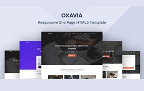 富有创意的单页响应式网站HTML5模板 Bootstrap One Page Landing Template – Oxavia