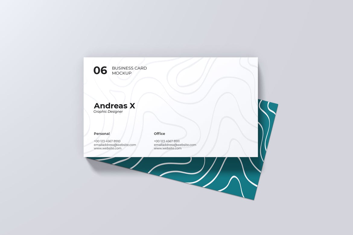 名片设计演示效果图样机 Landscape Business Card Mockup 样机素材 第3张