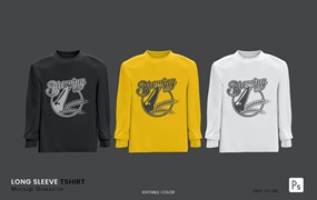 长袖T恤服装设计样机 Long Sleeve Tshirt Mockup