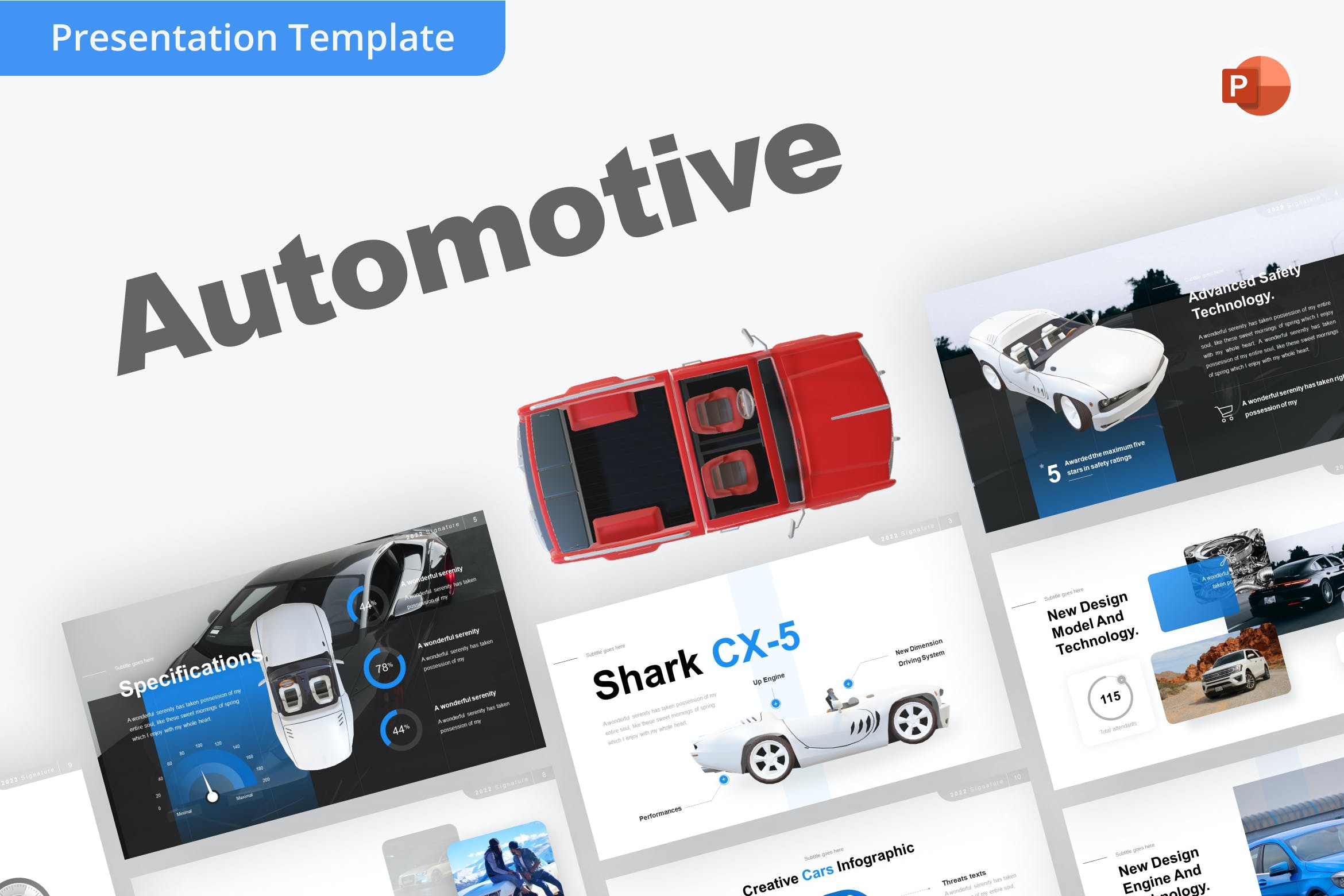 汽车行业Powerpoint幻灯片模板 Automotive PowerPoint Template 幻灯图表 第1张