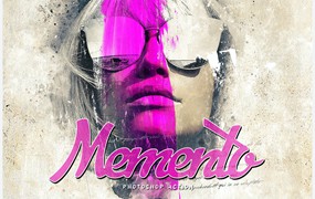 水墨刷子照片处理效果PS动作模板 Memento – Photoshop Action