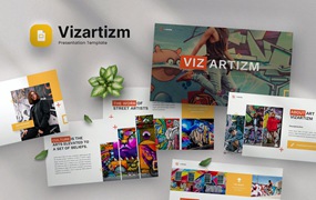 波普艺术和涂鸦Google幻灯片模板素材 Vizartizm – Pop Art Google Slides Template