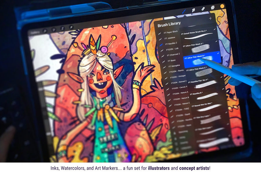 Procreate笔刷-艺术插画设计Procreate笔刷下载集合 笔刷资源 第2张