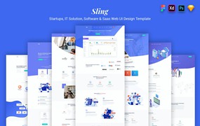 初创公司IT解决方案软件和Saas Web UI设计模板 Startups IT Solution Software & Saas Web UI Design