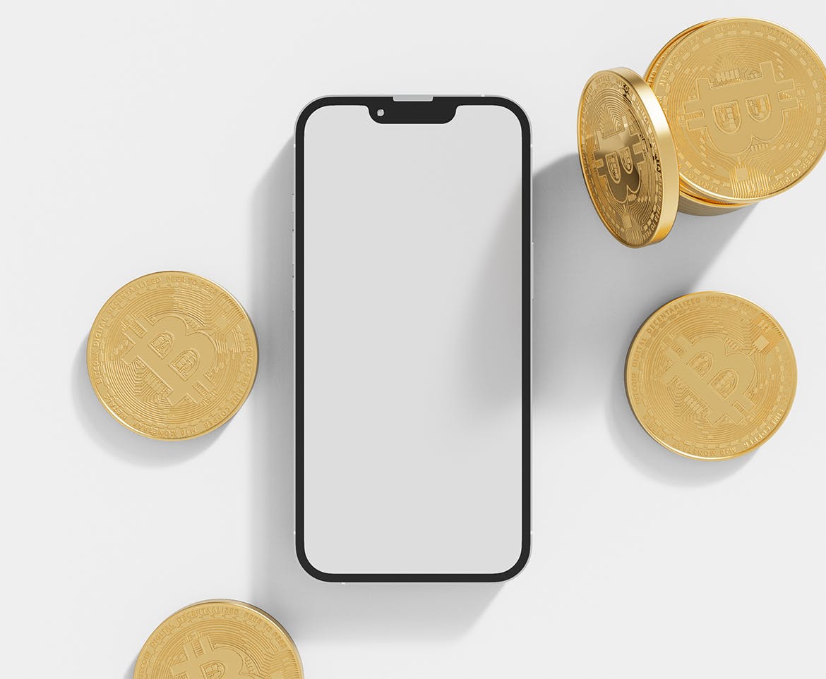 比特币和智能手机屏幕样机 Bitcoin and Smartphone Mockup 样机素材 第3张