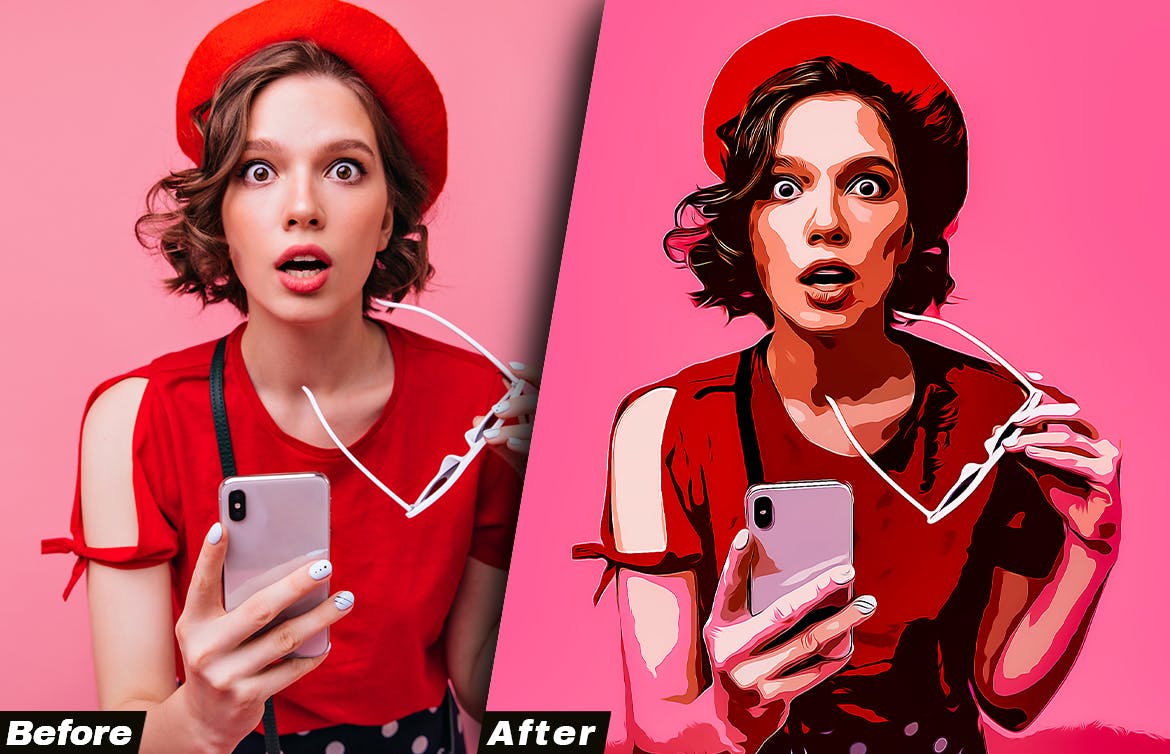 卡通效果照片处理Photoshop动作 Cartoon Effect Photoshop Action 插件预设 第4张