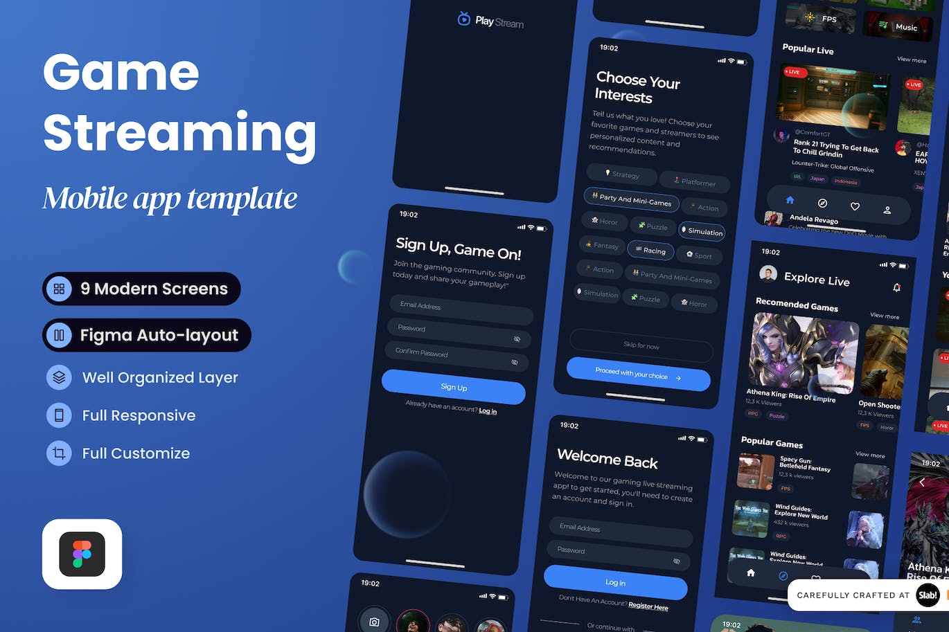 游戏直播流媒体平台App UI套件 Play Stream – Game Streaming UI Kit APP UI 第1张