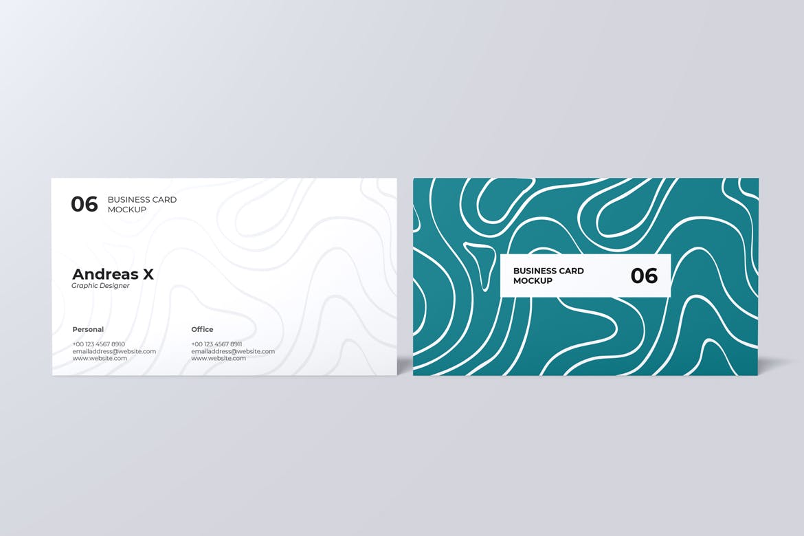 名片设计演示效果图样机 Landscape Business Card Mockup 样机素材 第4张