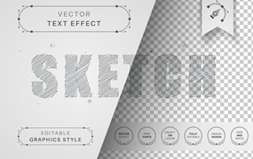 铅笔绘图矢量文字效果字体样式 Pencil Drawing – Editable Text Effect, Font Style