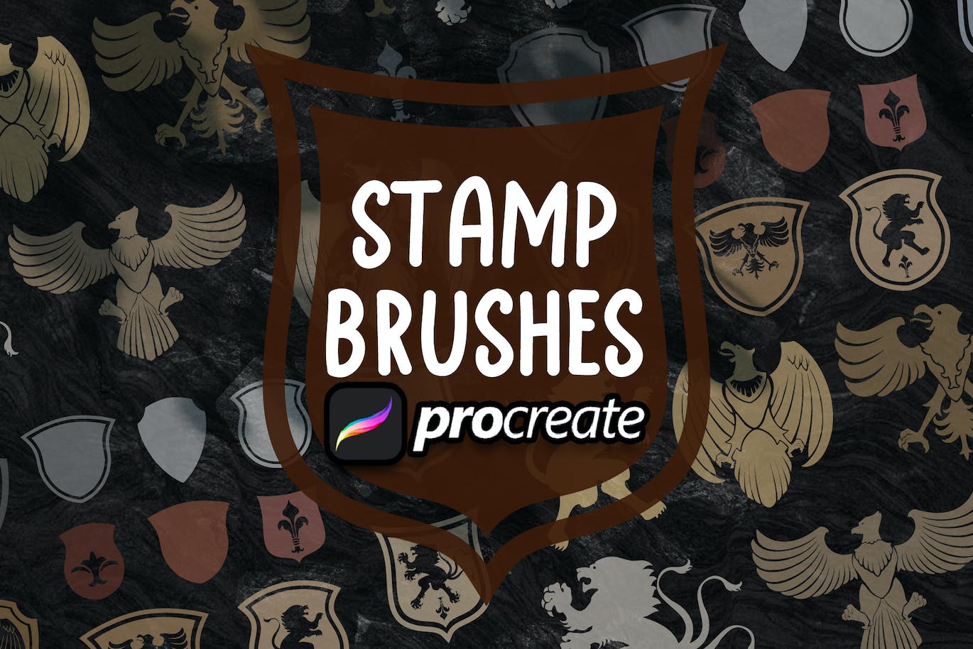 纹章Procreate印章绘画笔刷素材 Heraldic Stamp Brush Procreate 笔刷资源 第1张