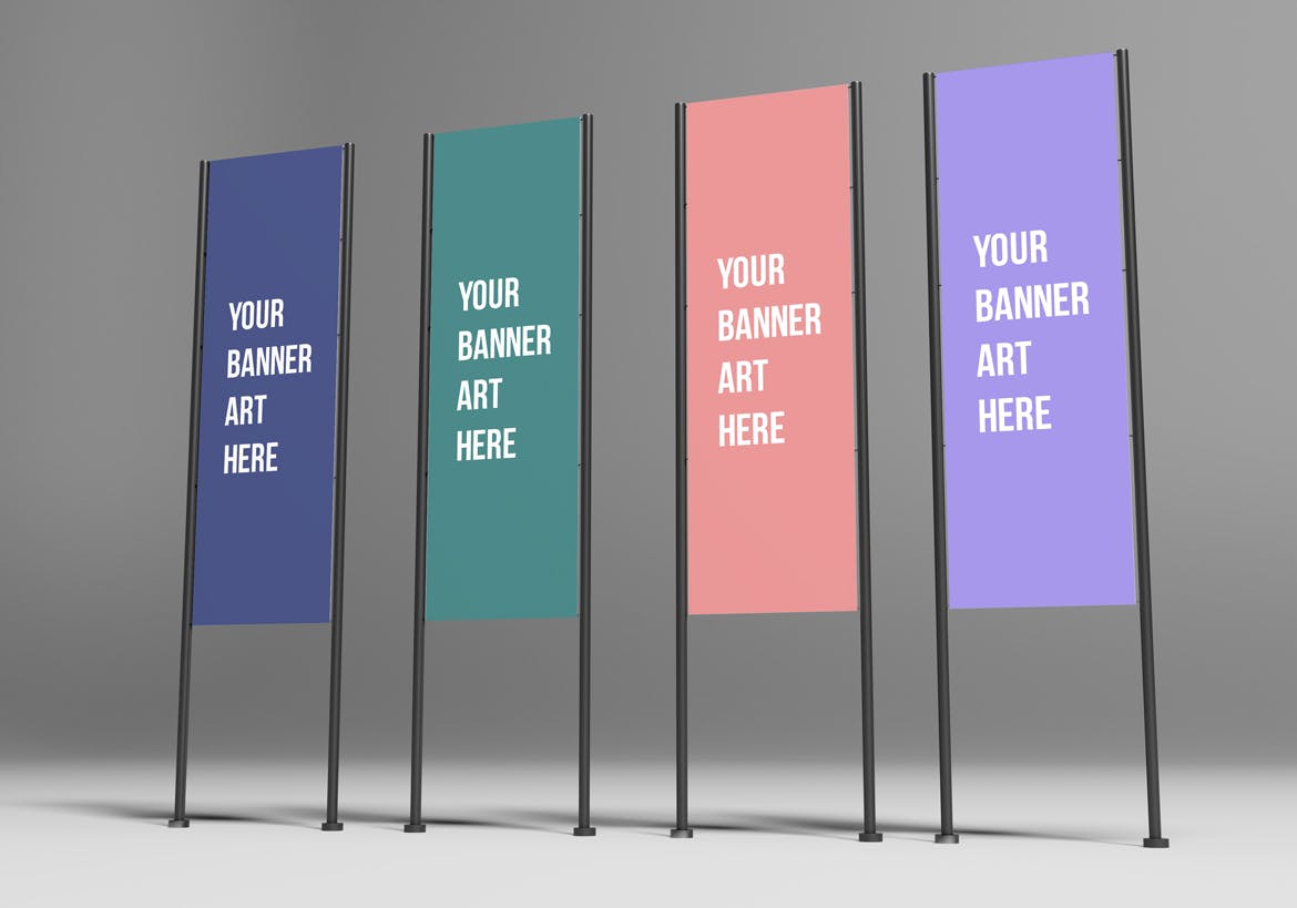 垂直广告横幅Banner样机图 Vertical Banners Mockups 样机素材 第5张