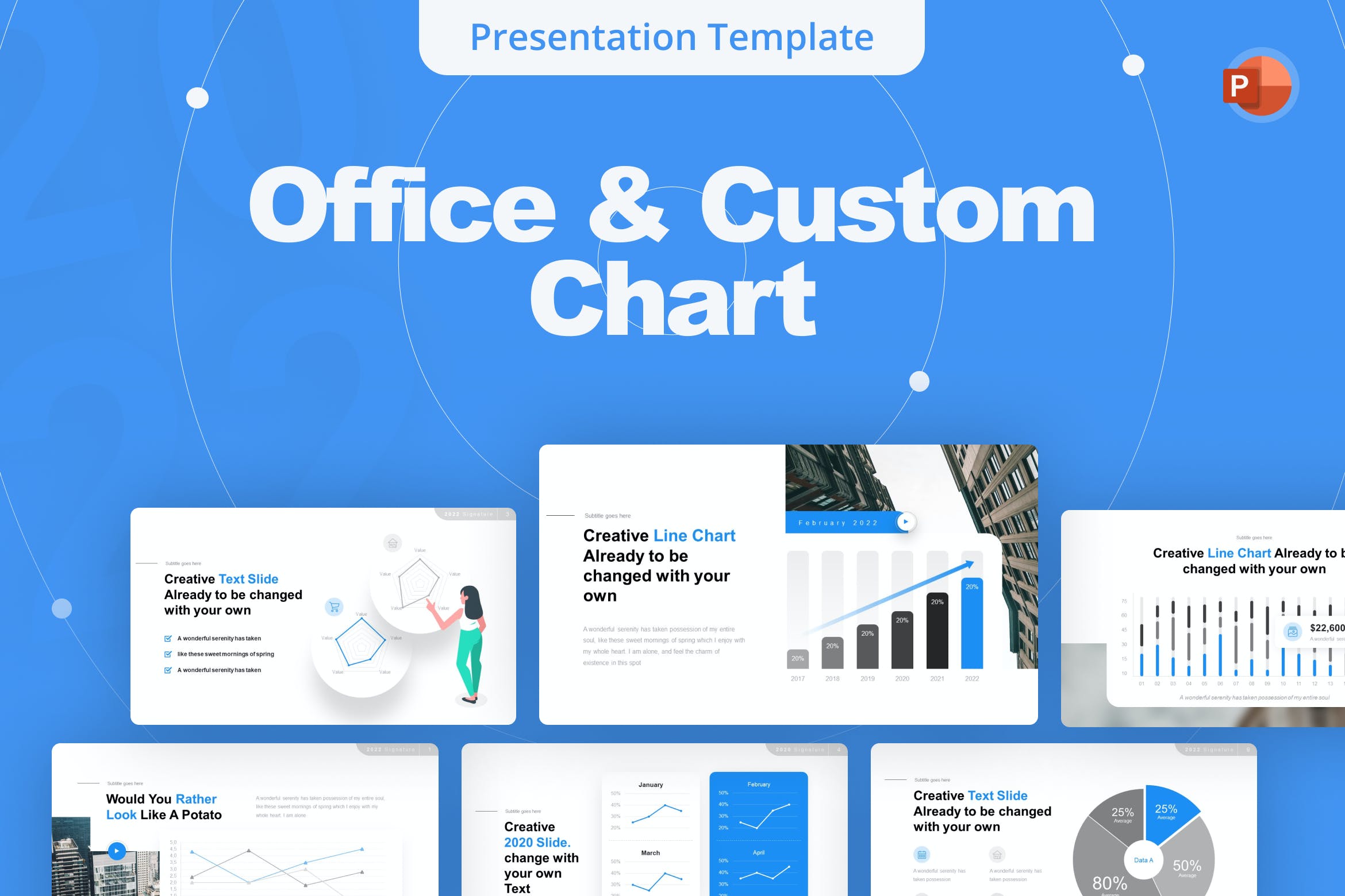 办公自定义图表演示PPT模板 Office & Custom Chart PowerPoint Template 幻灯图表 第1张