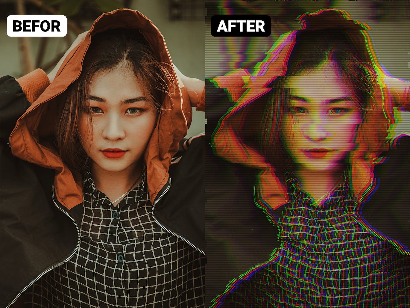 故障失真效果PS动作模板 Glitch Effect Photoshop Action 插件预设 第3张