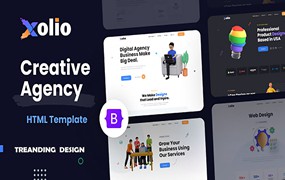 创意机构和作品集网站HTML模板 Xolio – Creative Agency & Portfolio Template