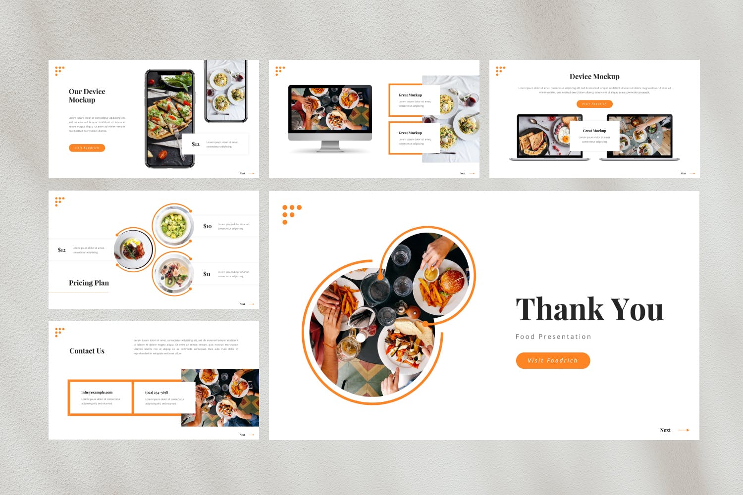 餐厅美食演示PPT模板 Foodrich – Food PowerPoint Template 幻灯图表 第5张