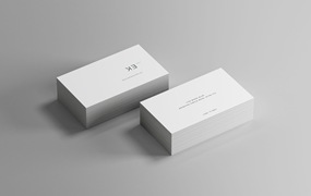 等距名片样机 Isometric Business Card Mockup