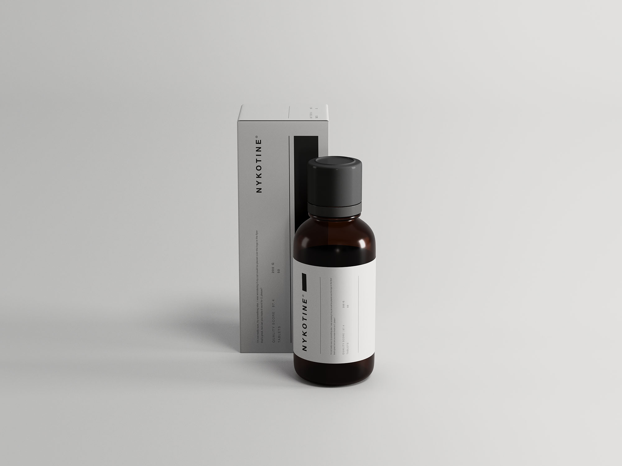 药瓶和盒子包装设计样机 Medicine Bottle and Box Packaging Mockup 样机素材 第1张