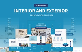 房屋设计PPT演示幻灯片模板 Interior & Exterior Powerpoint Template