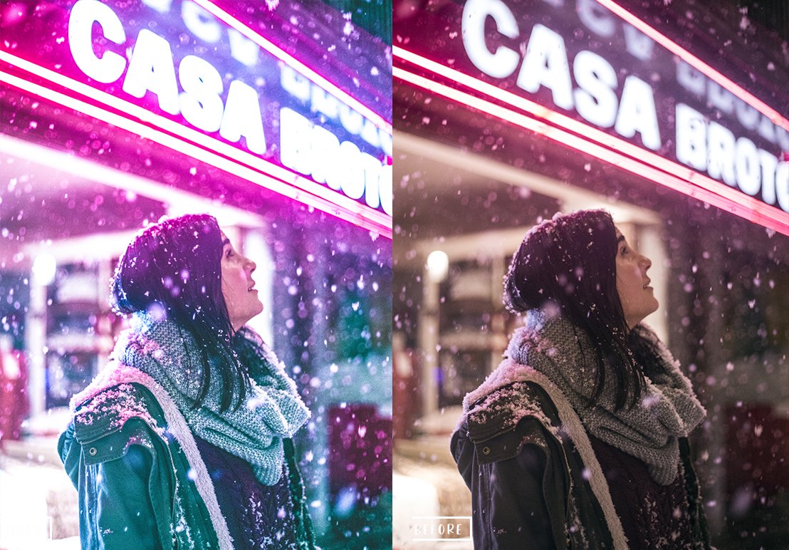 15个潮流复古赛博朋克夜景街拍霓虹灯Lightroom预设 Neon Light Lightroom Presets 插件预设 第4张