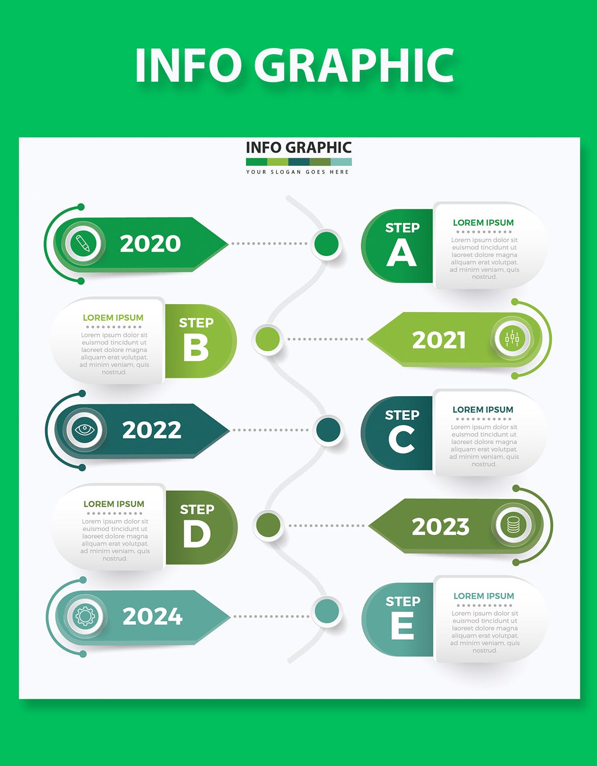 时间轴里程碑信息图表设计素材 Timeline Infographic Design 幻灯图表 第6张