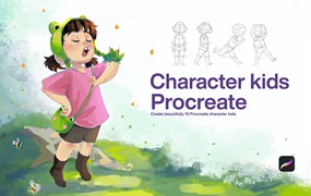 10个人物儿童Procreate笔刷 10 Character Kids Stamps Procreate