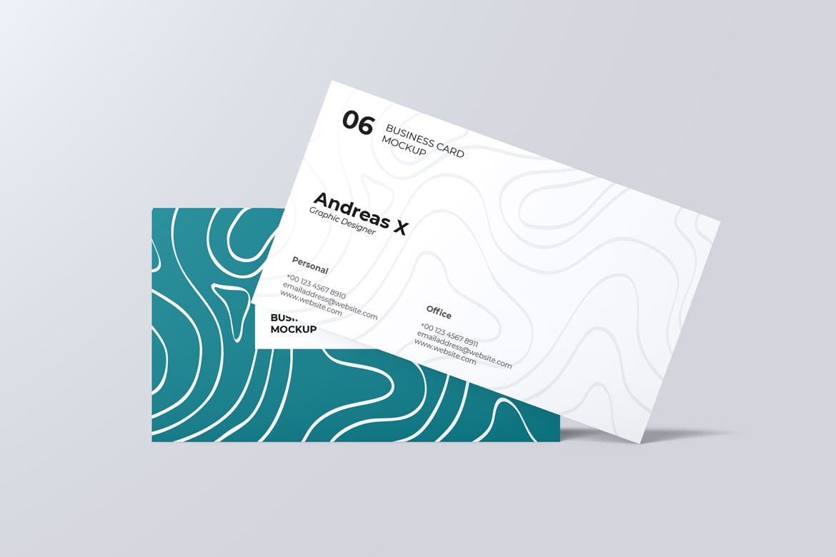 名片设计演示效果图样机 Landscape Business Card Mockup 样机素材 第7张