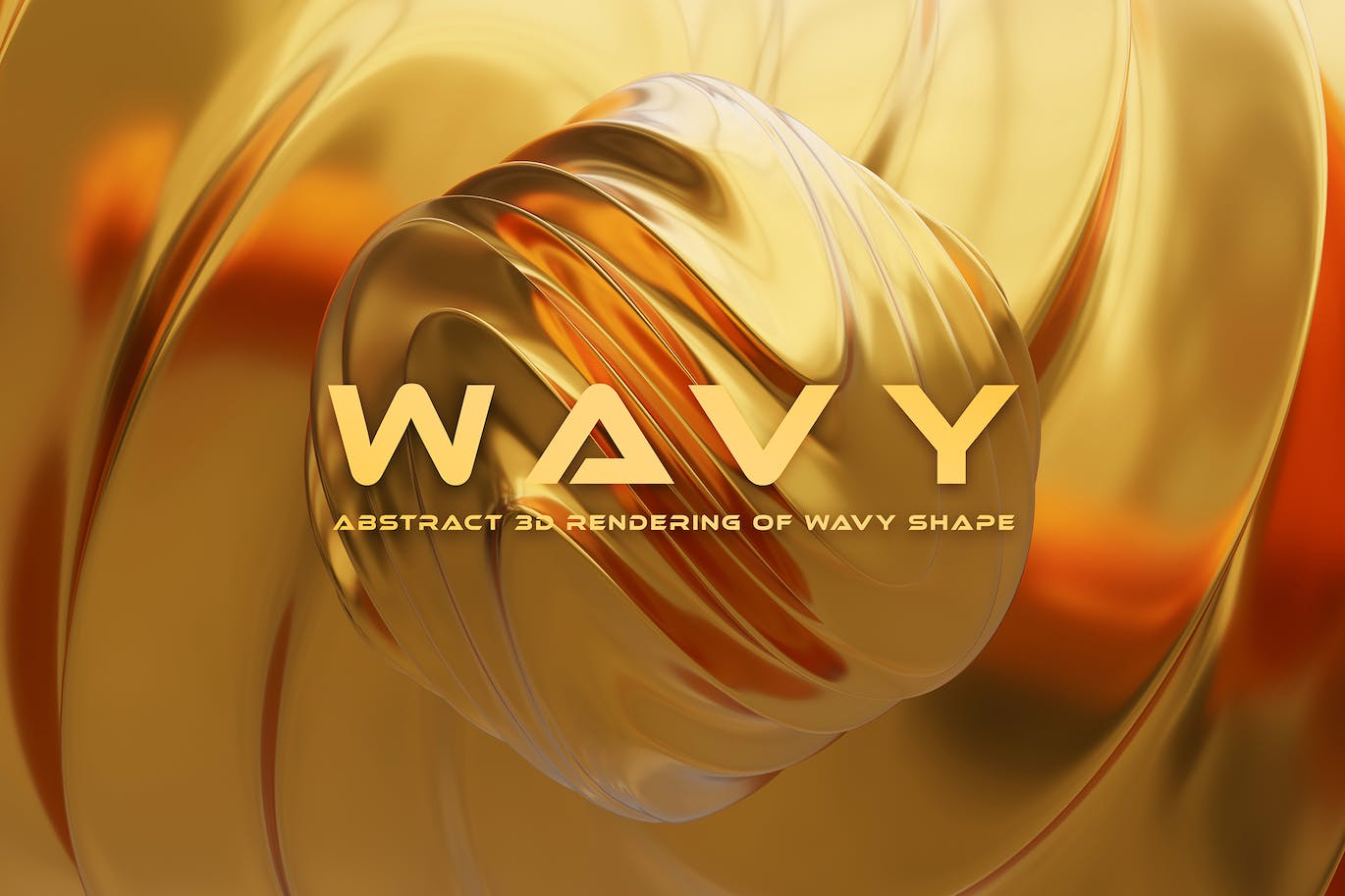 金色波浪抽象背景 Gold Wavy Abstract Background 图片素材 第1张